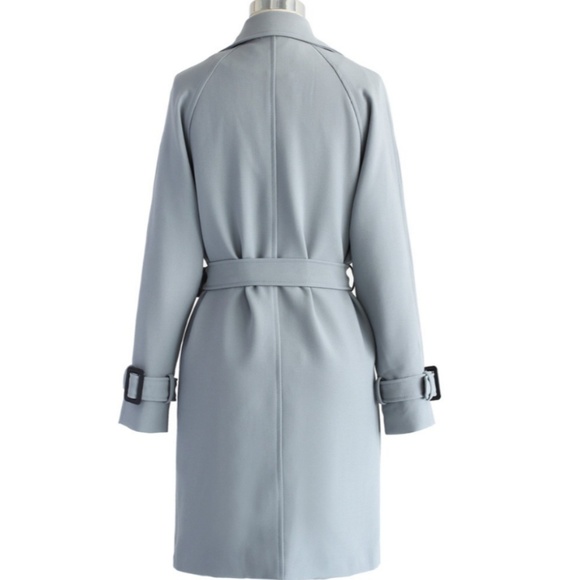 Waterfall Belted Trench Coat in Grey - Picture 5 of 5